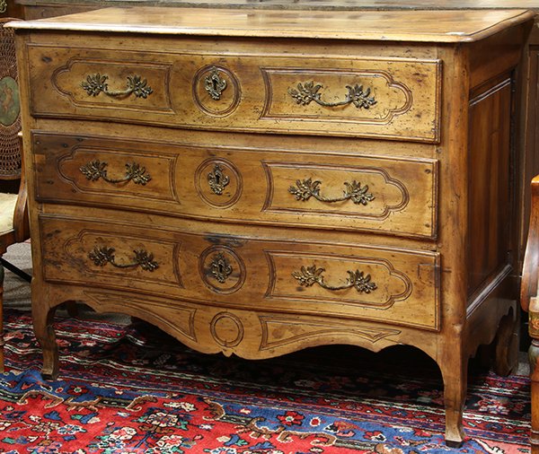 French Provincial chest, 18th century, having a (1 of 2)