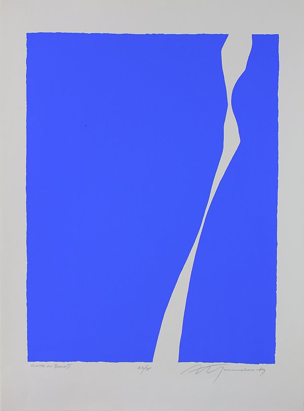 Print, Adja Yunkers, White on Blue II (1 of 4)