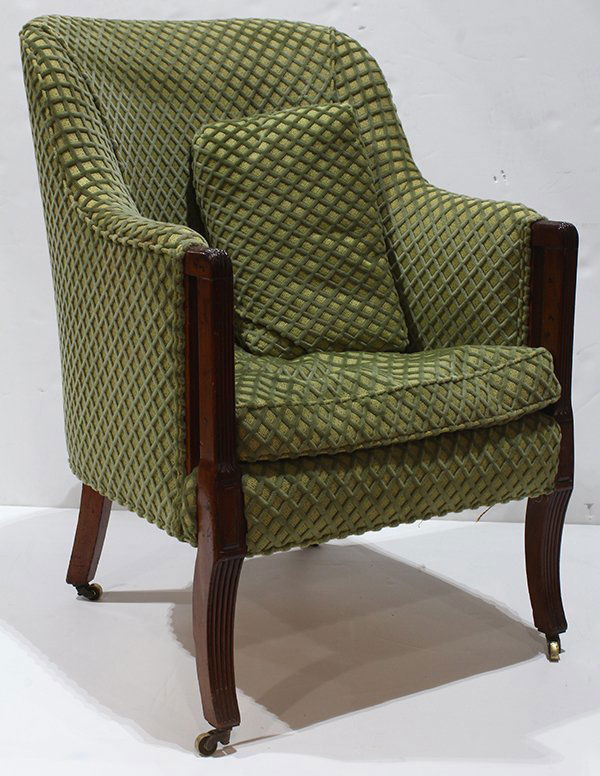 Art Deco style club chair, having a repeating velvet (1 of 4)