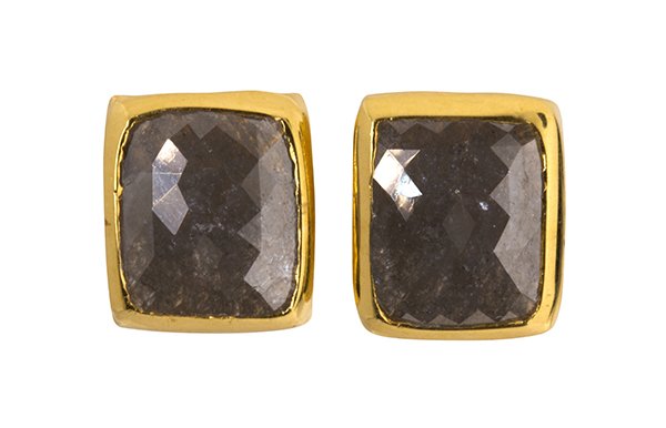 Pair of diamond and 18k yellow gold earrings (1 of 2)