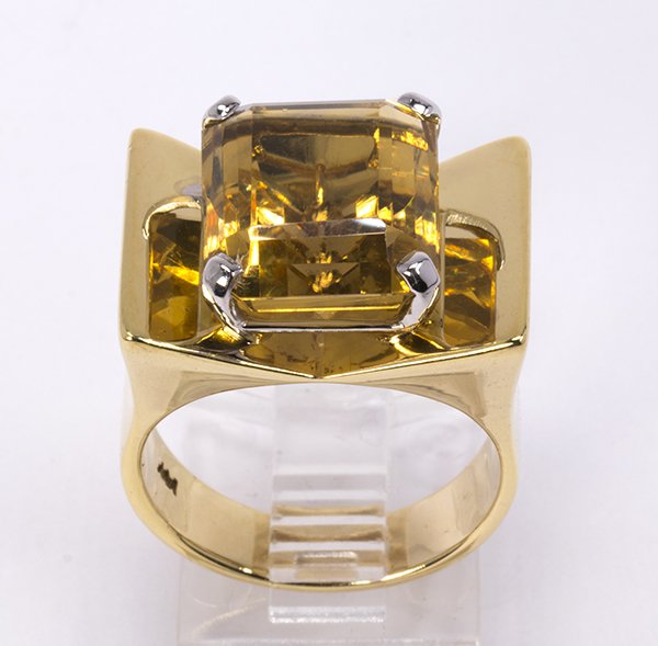 Citrine and 14k yellow gold ring (1 of 5)