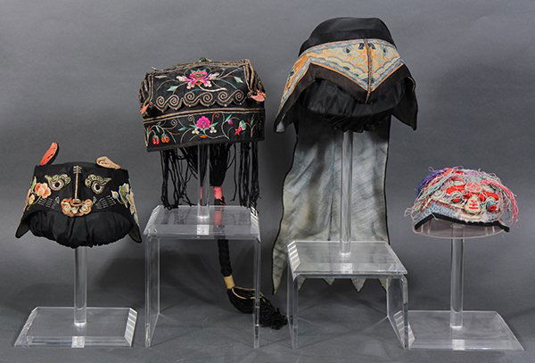 Four Chinese Embroidered Hats (1 of 6)