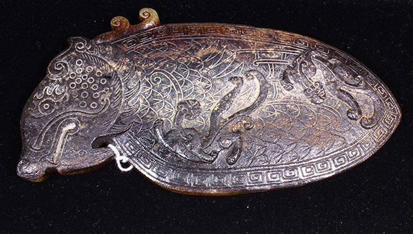 Chinese Archaistic  Dragon Plaque (1 of 2)
