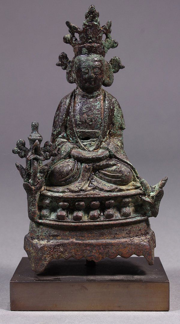 Chinese Bronze Sculpture of a Deity (1 of 8)