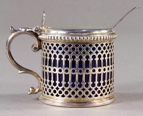 (lot of 2) English sterling silver pierced mustard pot (1 of 2)