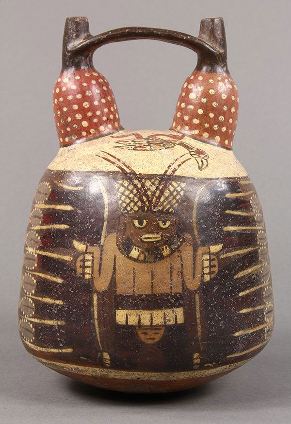Pre-Columbian Peruvian Nazca style decorative stirrup (1 of 2)