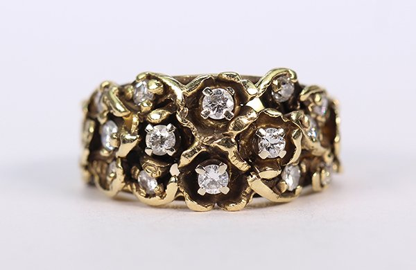 Diamond and 14k yellow gold ring (1 of 3)
