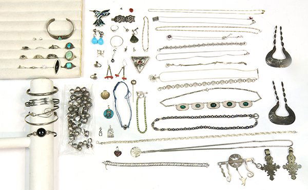 Collection of multi-stone, glass, sterling silver and (1 of 3)