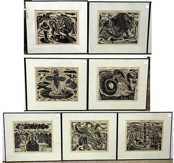 Richard Mock, linocuts (1 of 3)