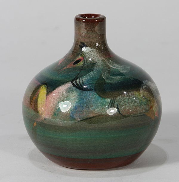 Polla Pillin Mid-Century Modern ceramic vase, having a (1 of 6)