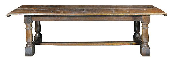 Charles I carved oak refectory table circa 1650, having (1 of 5)