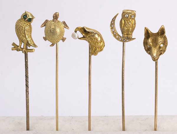 (Lot of 5) Diamond, multi-stone and yellow gold animal (1 of 3)