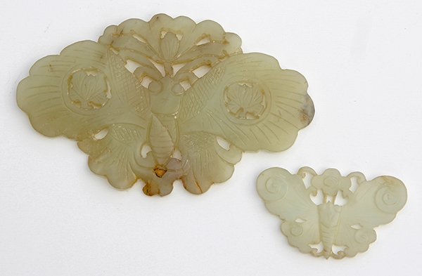 Two Chinese Jade/Hardstone Butterflies (1 of 2)