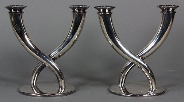 Pair of stainless steel silvered two-light (1 of 1)