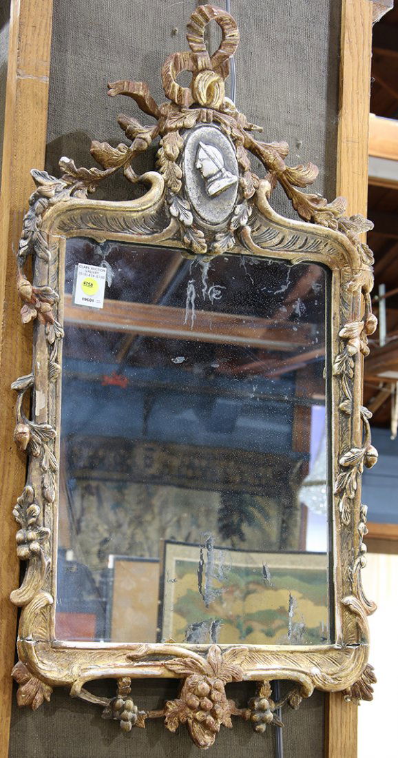 Neo-Classical style carved gilt wall mirror centered (1 of 1)
