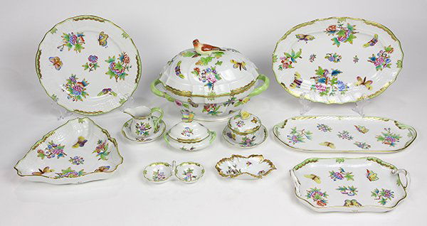 (Lot of 13) Herend porcelain partial table service, in (1 of 3)