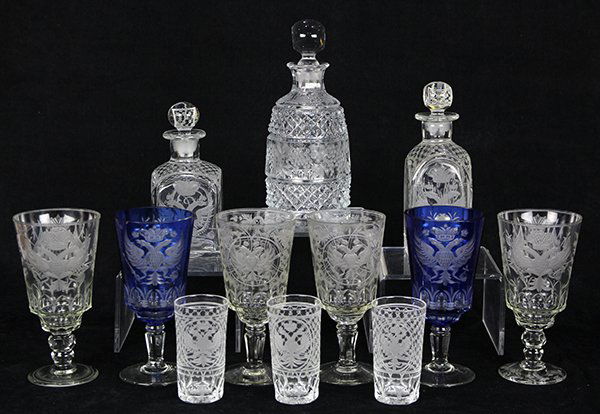 (lot of 12) Russian Imperial style cut crystal, each (1 of 2)