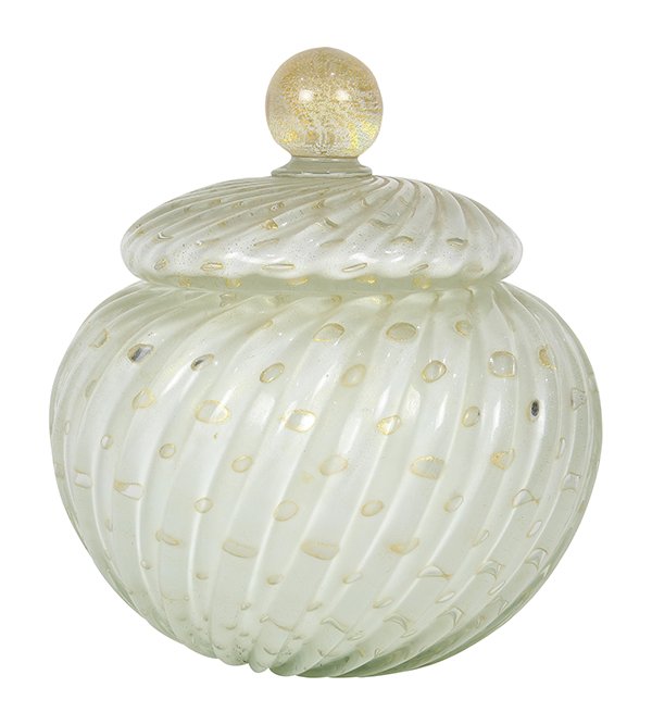 Alfredo Barbini art glass lidded jar, having an ovoid (1 of 4)
