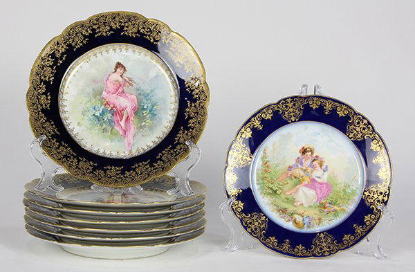 (lot of 8) French cabinet plates (1 of 3)