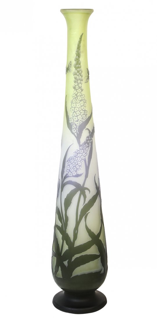 Gallé Art Nouveau tall cameo glass vase (1 of 7)