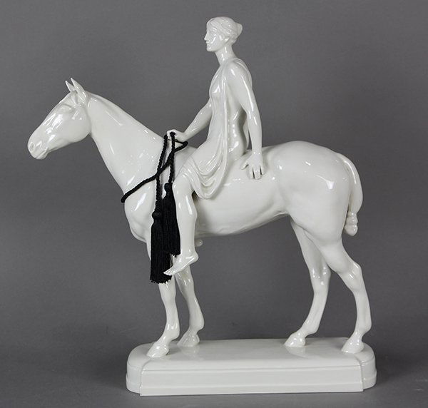 Blanc de chine porcelain figural group, depicting a (1 of 6)