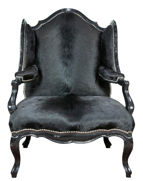 Moderne hide covered armchair (1 of 7)