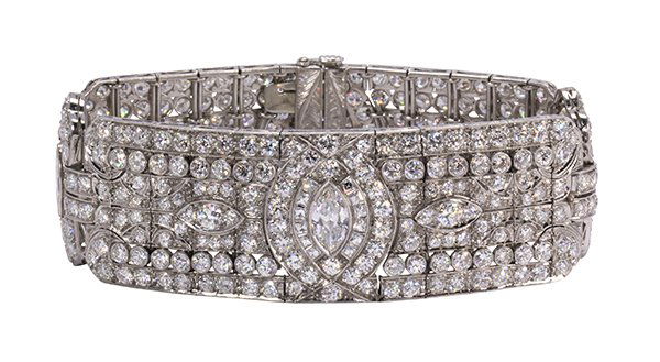 Art Deco diamond and platinum bracelet (1 of 10)