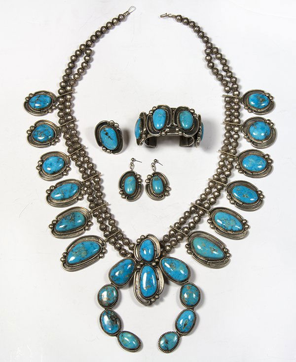 Native American, Cecil Sanders Chrysocolla and silver (1 of 6)