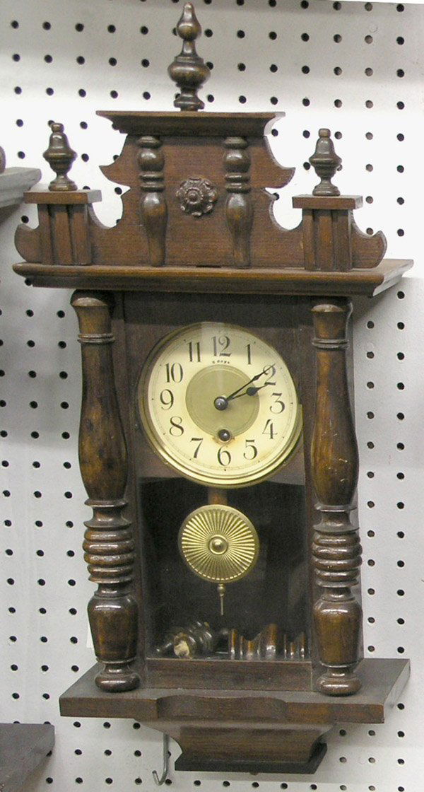 Vienna Regulator wall clock: Vienna Regulator wall clock, time only, enamel face, 25''h