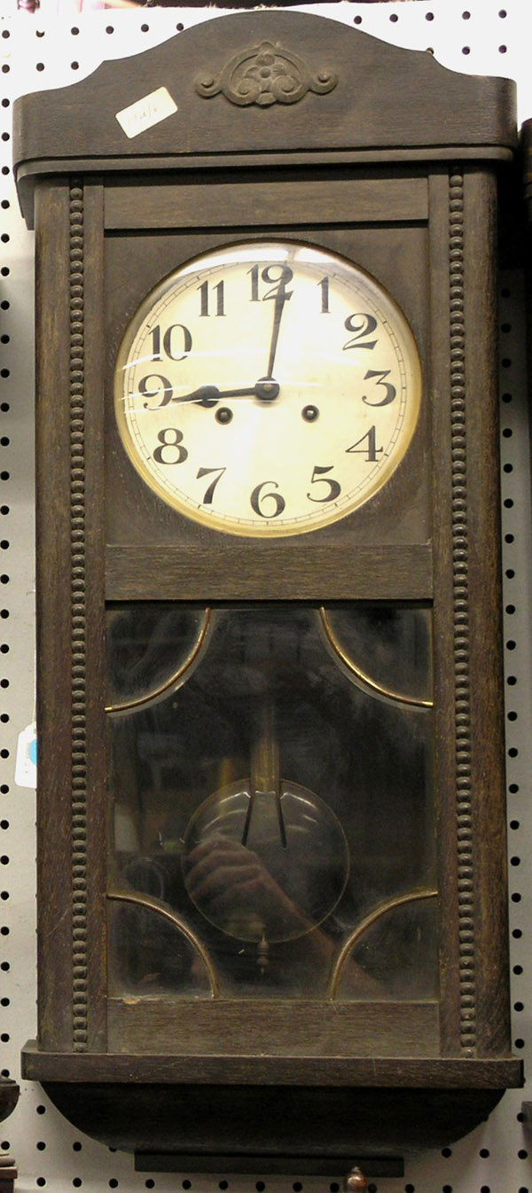 Vienna regulator wall clock: Vienna regulator wall clock, hour and half hour strike, 34''h