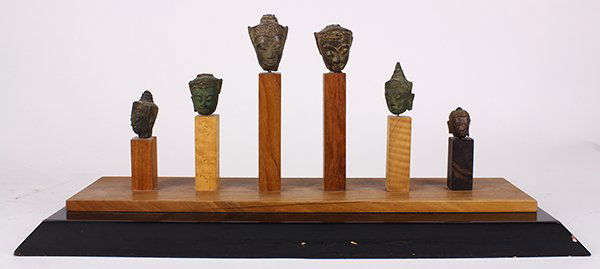 Group of Thai Bronze Buddha Heads (1 of 7)