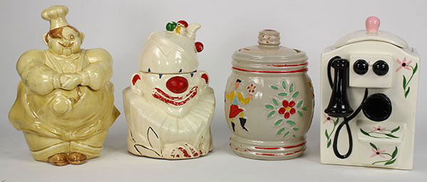 (Lot of 4) Ceramic figural biscuit jars, consisting of (1 of 1)