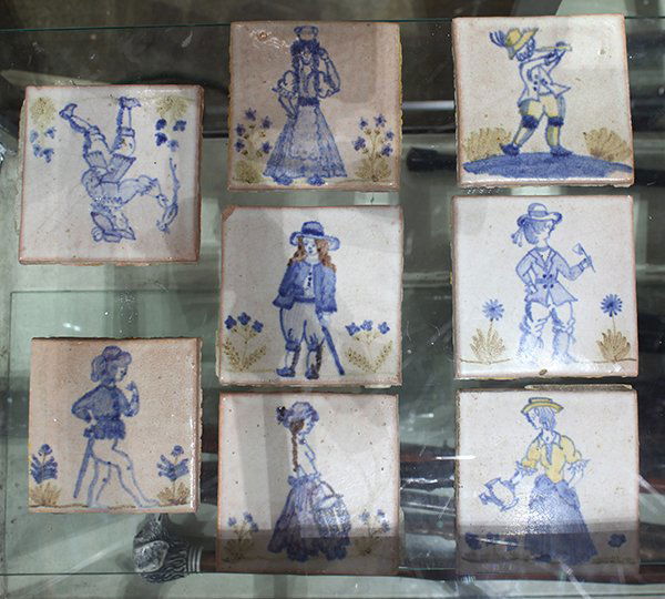 (lot of 26) Quimper French tiles, early 20th century, (1 of 2)