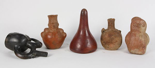 (lot of 5) Pre-Columbian vessels (1 of 3)