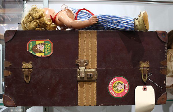 Shirley Temple composition doll with wardrobe chest and (1 of 1)