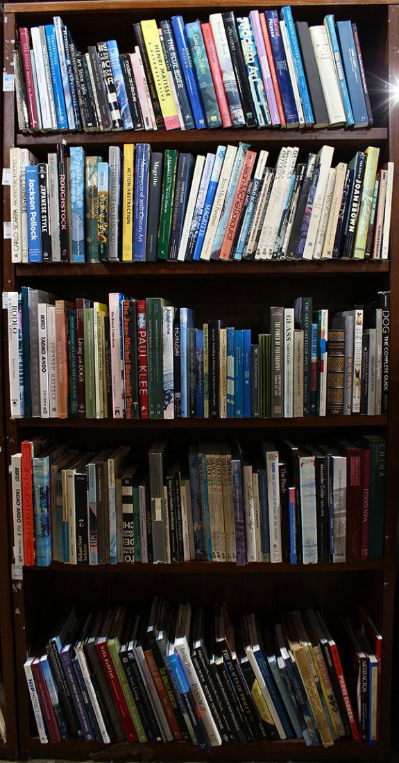 Five shelves of mostly art books including "The (1 of 1)