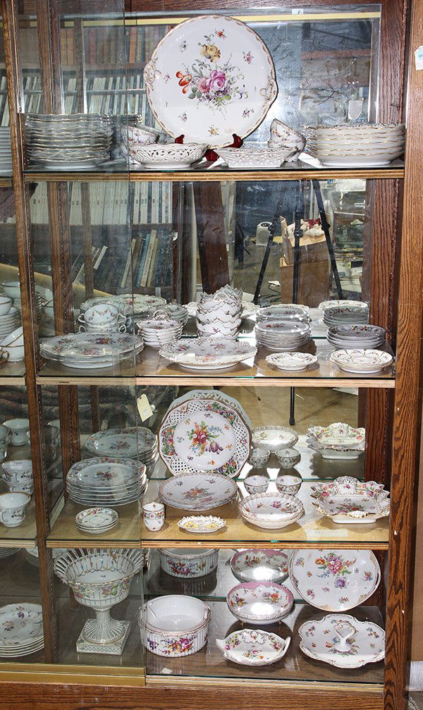 (lot of approx. 80) Four shelves of mosly Dresden (1 of 3)