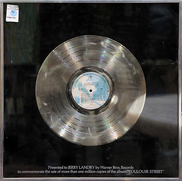 Doobie Brothers platinum record, presented to Jerry (1 of 2)