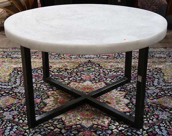 Moderne faux marble and steel breakfast table (1 of 3)