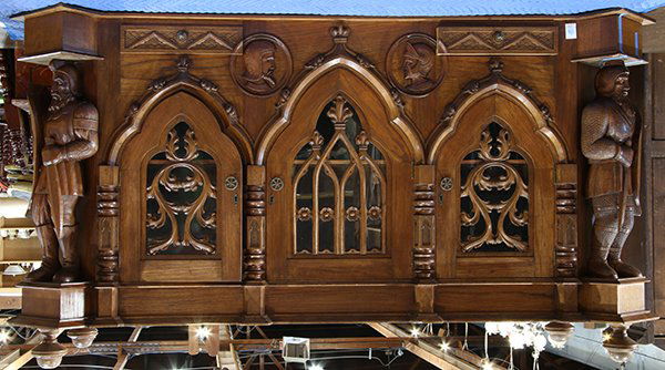 Gothic Revival style sideboard, having a shaped top, (1 of 1)