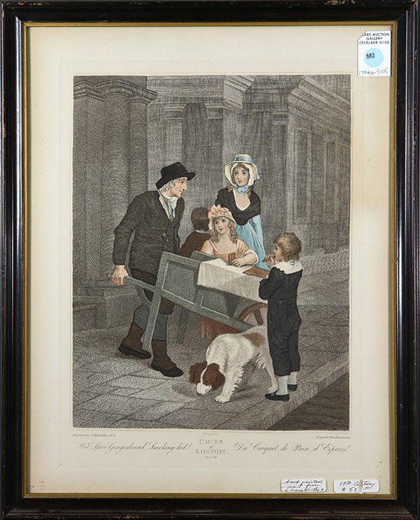 Print, After Francis Wheatley: After Francis Wheatley (British, 1747-1801), "Cries of London, plate 12," heliogravure with hand-painting, overall (with frame): 20.5"h x 16.5"w