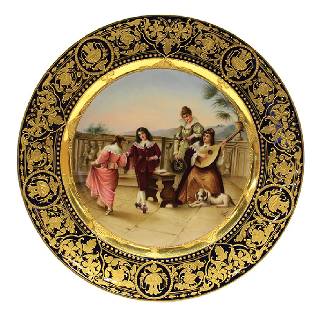Royal Vienna hand painted scenic plate (1 of 3)