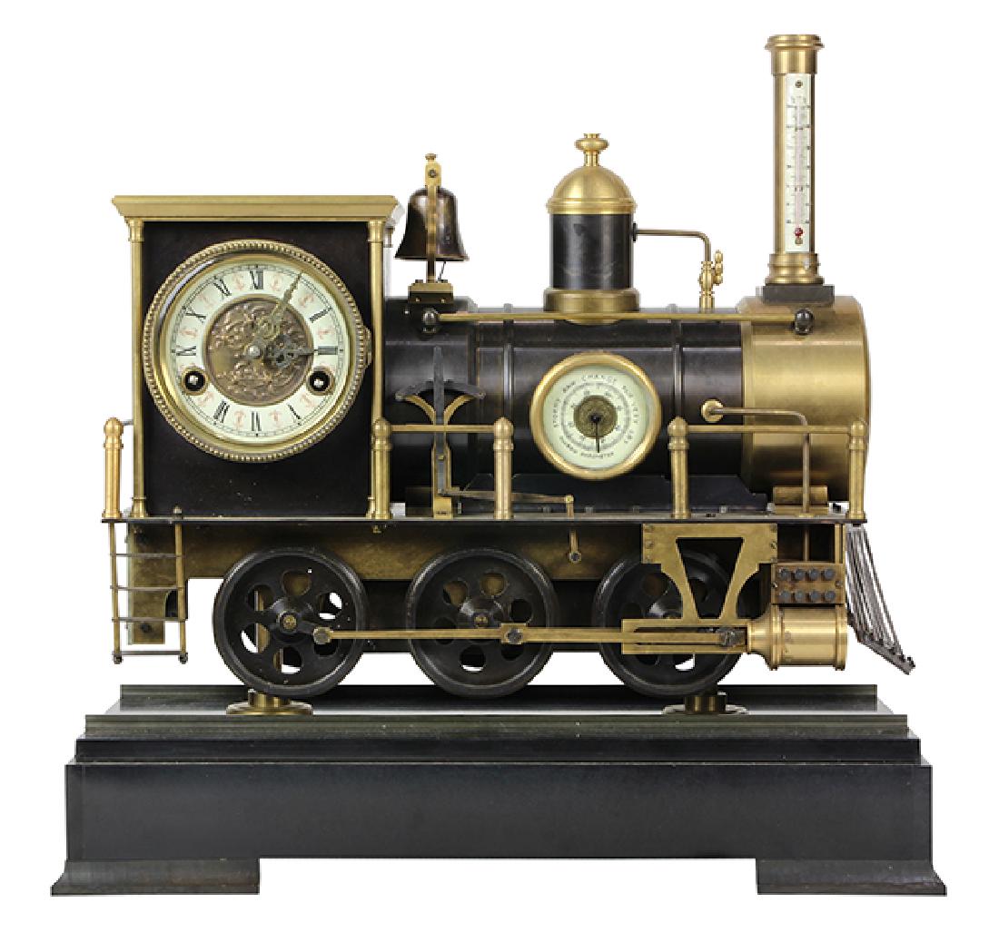Animated Locomotive Industrial Clock, the bronze case (1 of 9)