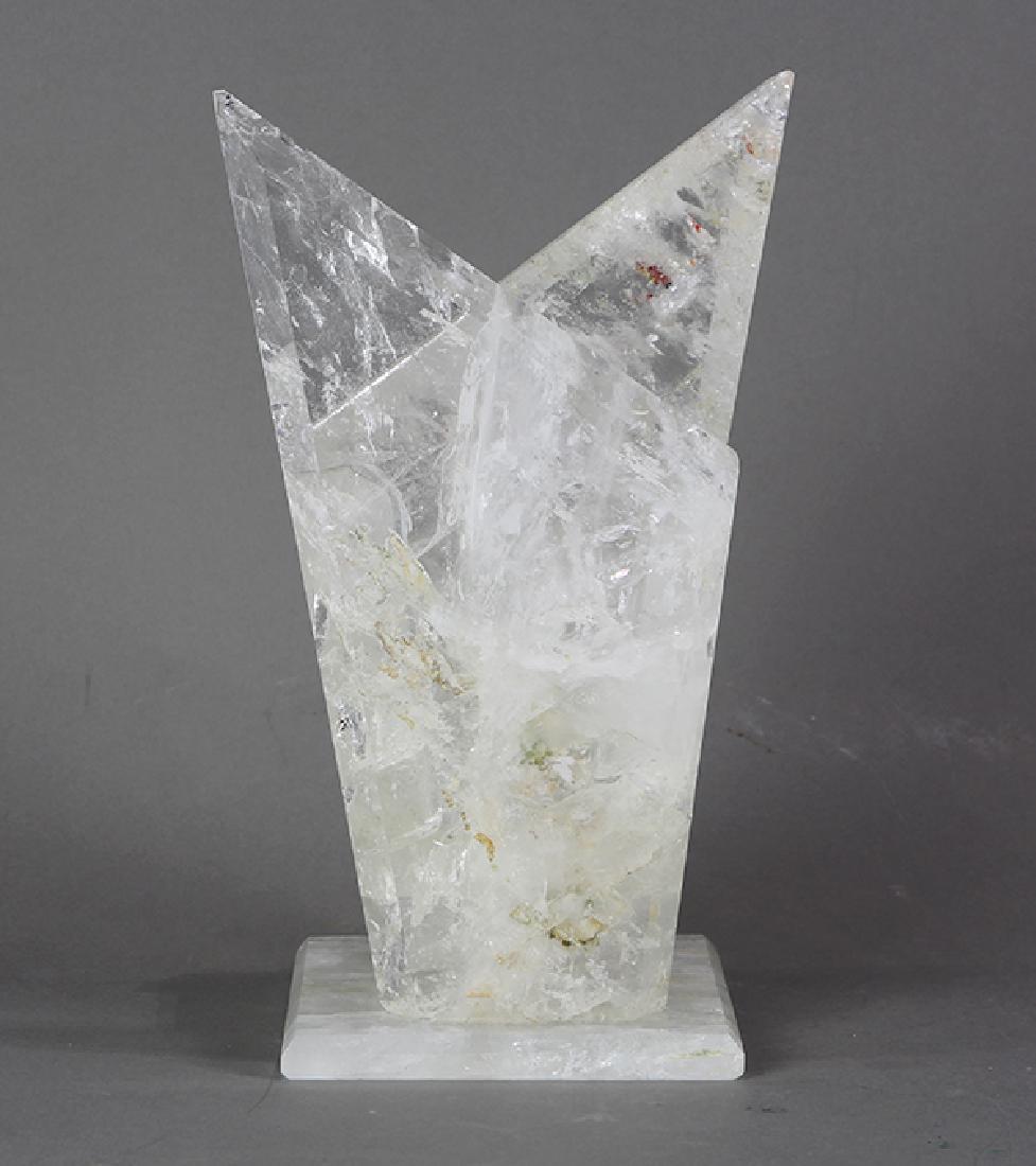 Art Deco style rock crystal vase, having two beveled (1 of 7)