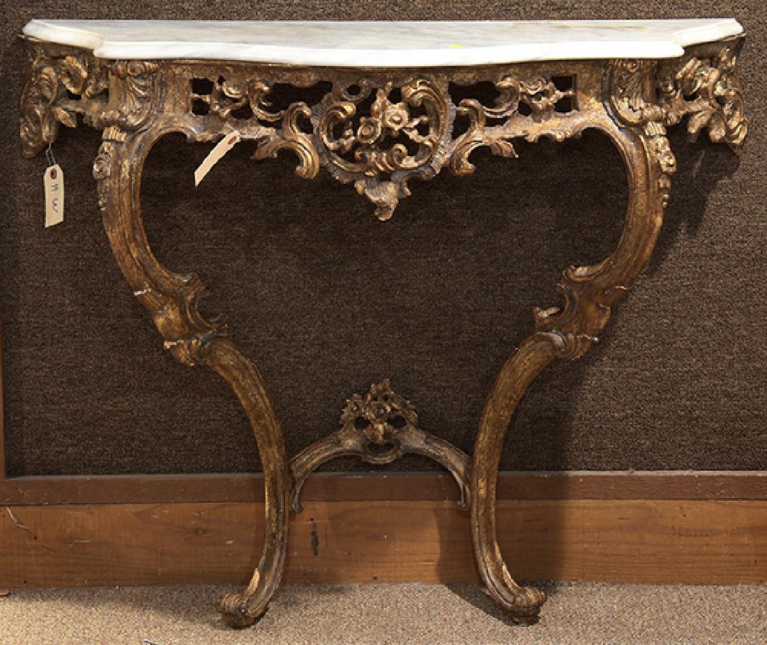 Italian Rococo style carved console table (1 of 2)