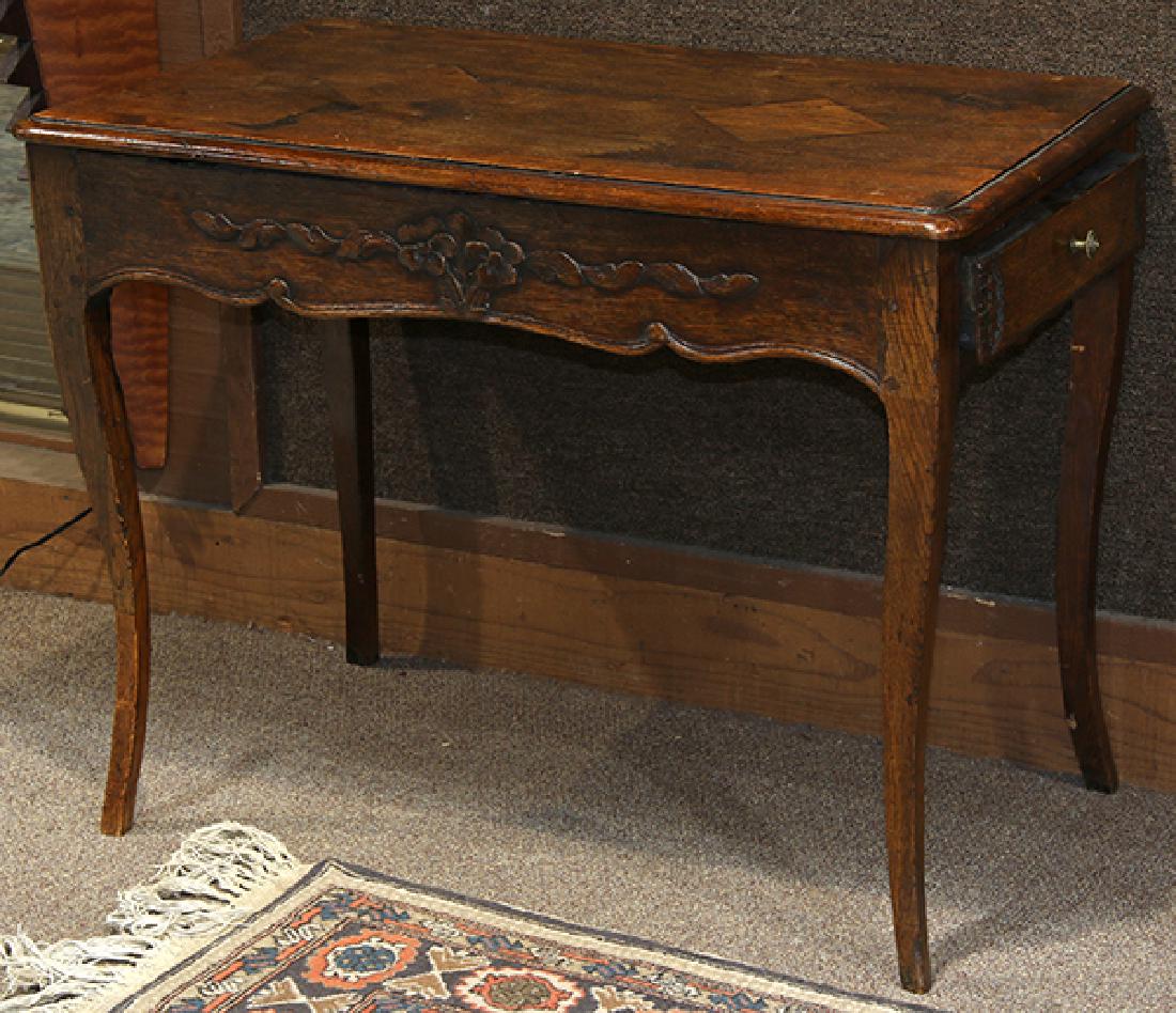 French Provincial oak occasional table (1 of 3)