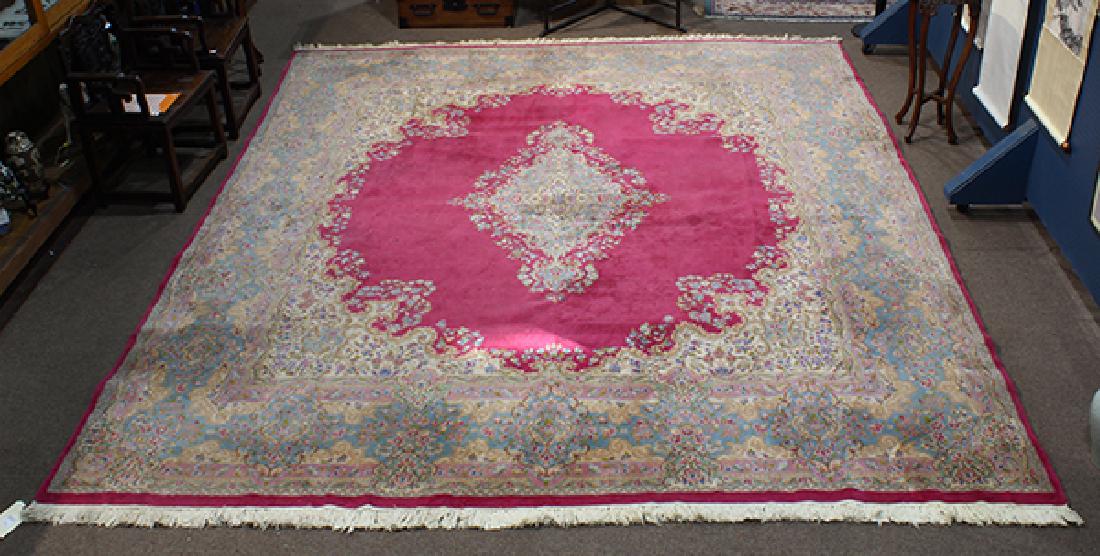 Persian Kerman carpet, circa 1940, 13'6" x 11'7" (1 of 4)