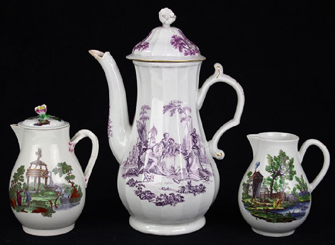 (lot of 3) Worcester porcelain printed coffee service (1 of 9)