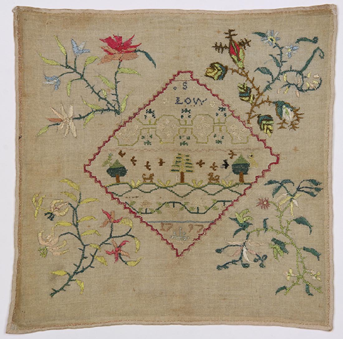 British silk on wool sampler dated 1797, and signed S (1 of 7)
