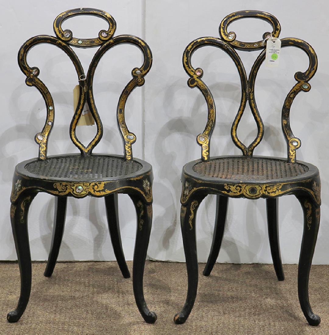 Pair of English Victorian salon chairs (1 of 9)